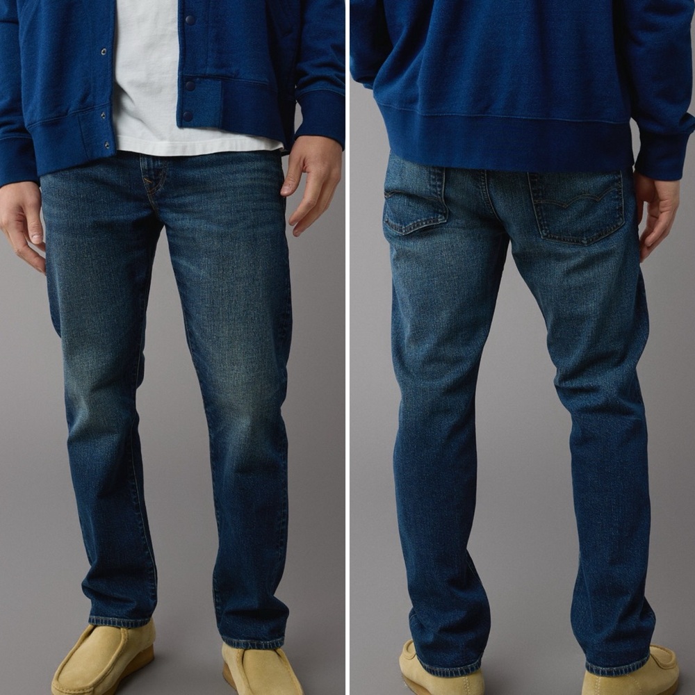 American Eagle Dark Rinse Denim Original Straight Jeans Size 29 / 32